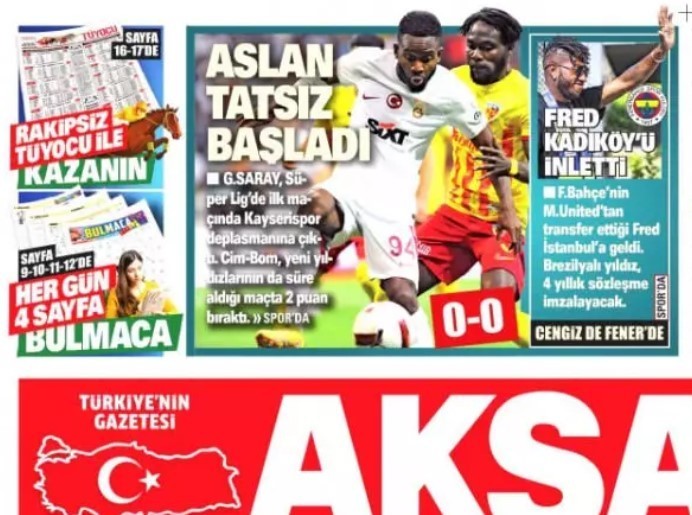 Akşam Gazetesi "Aslan Tatsız Başladı"
