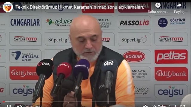 Teknik Direktörümüz Hikmet Karaman'ın maç sonu açıklamaları.