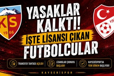 Kayserispor’da Yasak Kalktı, Lisanslar Çıkmaya Başladı!